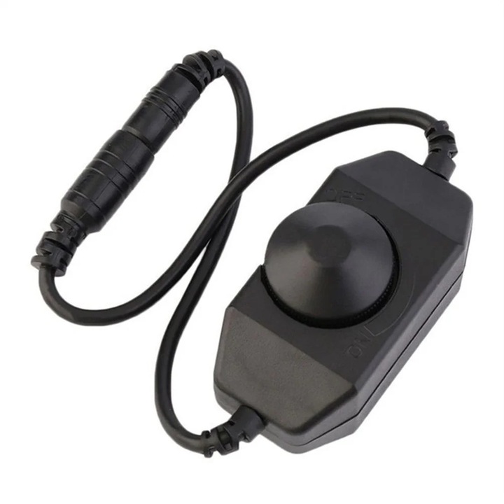Dimmer rotativ pentru benzi LED mono 260930Q4BM11703, reglabil pentru intensitate si on/off, negru, 61 x 33 x 32 mm