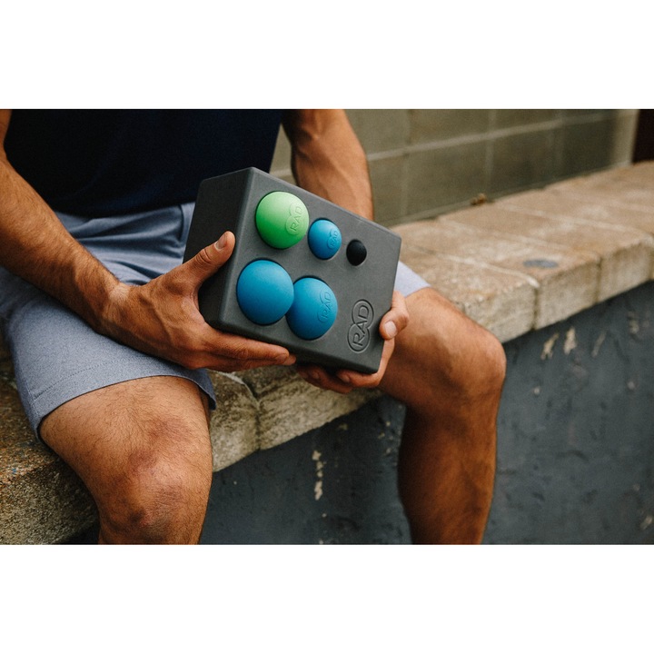 Set accesorii pilates RAD Roller, Multicolor