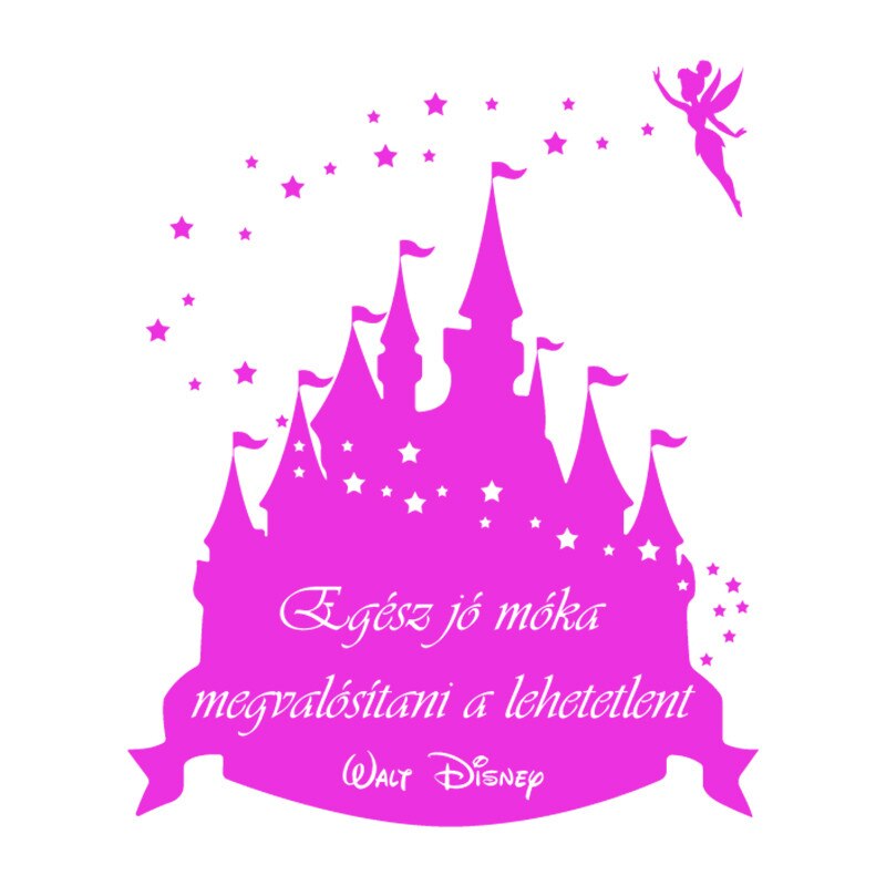 Sticker Decorativ - SMAER - Varazslatos Kastely - 120cm x 100cm - Roz