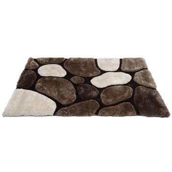 Covor 3D Kring Shaggy, 120x180 cm, 2200 gsm, model pietre, Maro degrade Covor 3D Kring Shaggy, 120x180 cm, 2200 gsm, model pietre, Maro degrade