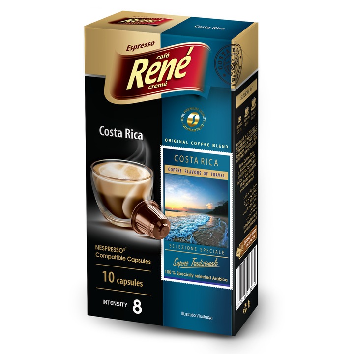 Café René Costa Rica Arabica Nespresso kompatibilis kávékapszula 10 db