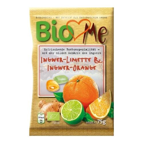 Bomboane Bio cu Ghimbir si Lime, Ghimbir si Portocala Bio Loves Me 75gr