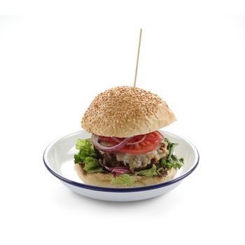 Farfurie adanca emailata - diam. 180 mm - Hendi - alba cu margine albastra Farfurie adanca emailata - diam. 180 mm - Hendi - alba cu margine albastra