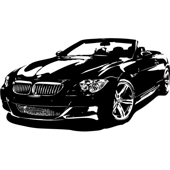 Sticker decorativ BMW M6, Negru, 60x112 cm