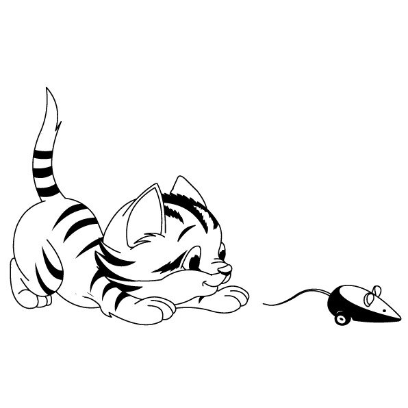 Sticker camera copii Pisoiasul jucaus, Negru, 120x82 cm