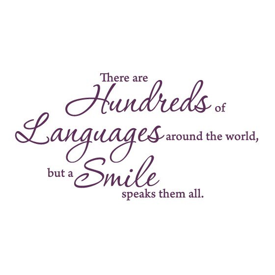 Smile - sticker decorativ mesaj, Violet, 100x53 cm