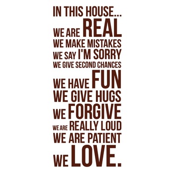 Sticker decorativ Mesaj In this house..., Maro, 52x120 cm Sticker decorativ Mesaj In this house..., Maro, 52x120 cm
