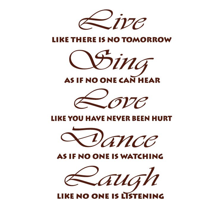 Sticker decorativ Live Sing Love Dance Laugh, Maro, 50x78 cm