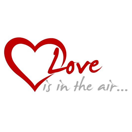 Love is in the air... - sticker decorativ, Rosu, 50x112 cm