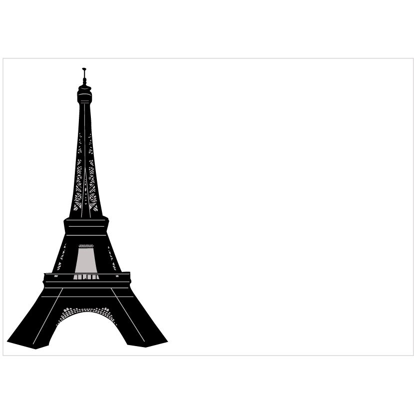 Sticker decorativ Turnul Eiffel, Negru, 40x71 cm