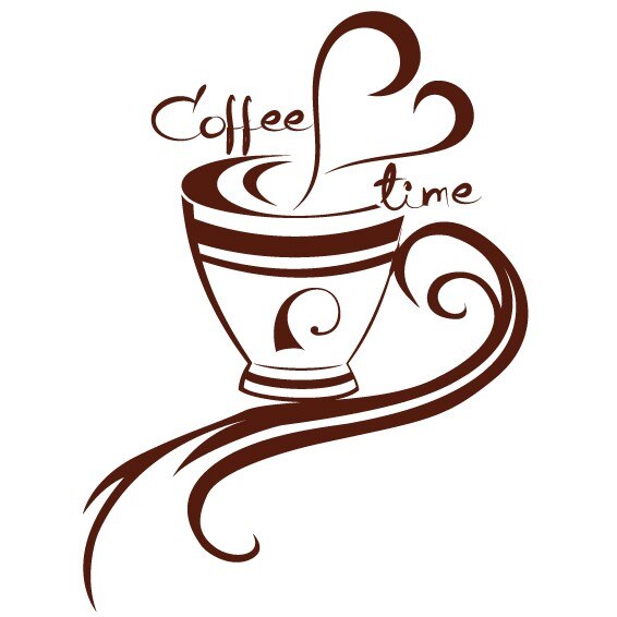 Coffee time - sticker decorativ, Maro, 50x67 cm