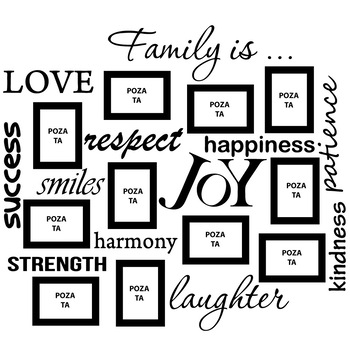 Peretele familiei - sticker decorativ, Negru, 77x67 cm Peretele familiei - sticker decorativ, Negru, 77x67 cm