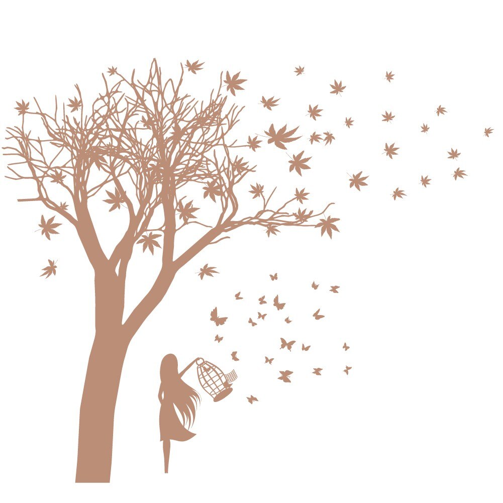 Sticker de perete Evadare, Maro deschis, 115x146 cm