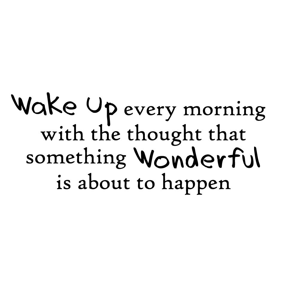 Wake Up - sticker decorativ mesaj, Negru, 80x198 cm