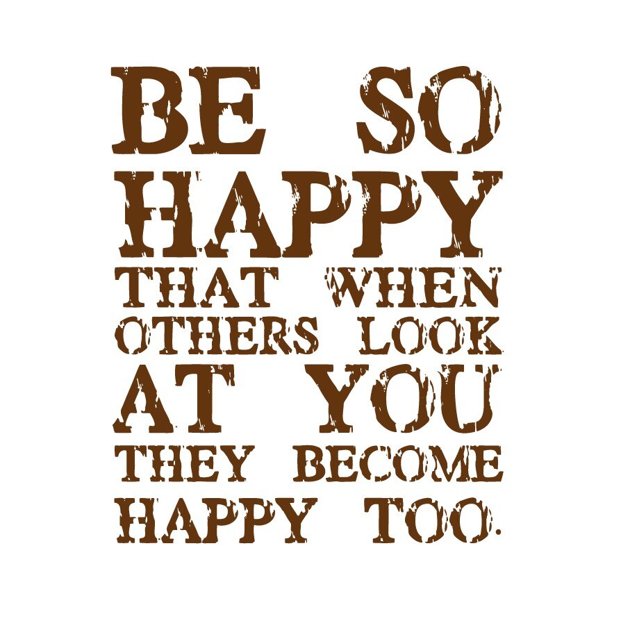 Be So Happy - sticker decorativ mesaj, Maro, 100x120 cm