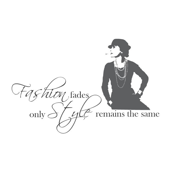 Fashion fades - sticker decorativ mesaj, Gri Inchis, 100x153 cm