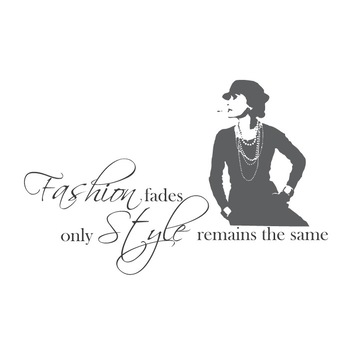 Fashion fades - sticker decorativ mesaj, Gri Inchis, 100x153 cm Fashion fades - sticker decorativ mesaj, Gri Inchis, 100x153 cm