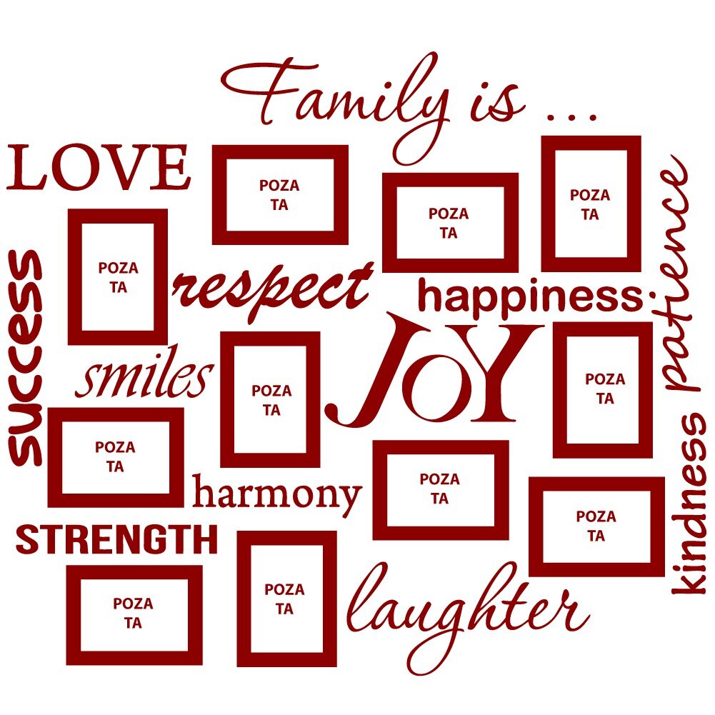 Peretele familiei - sticker decorativ, Rosu inchis, 87x77 cm