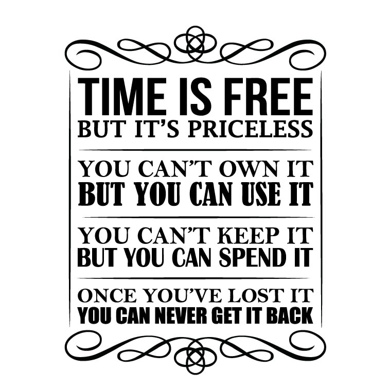 About Time - sticker mesaj, Negru, 60x80 cm