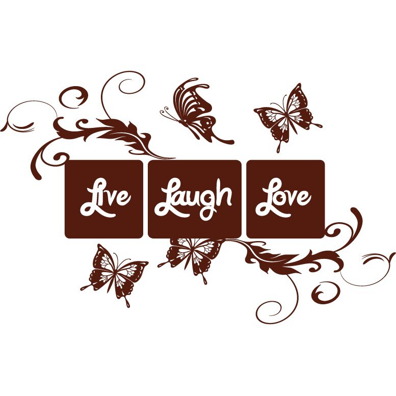 Live Laugh Love - sticker de perete, Maro, 150x107 cm