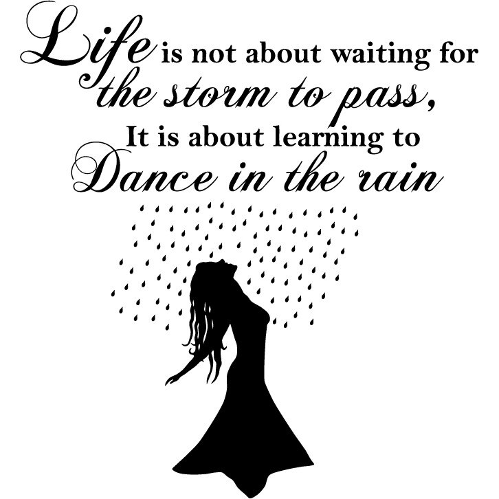 Dancing in the rain - sticker de perete, Negru, 80x87 cm