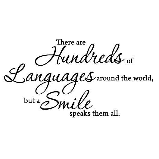 Smile - sticker decorativ mesaj, Negru, 80x43 cm