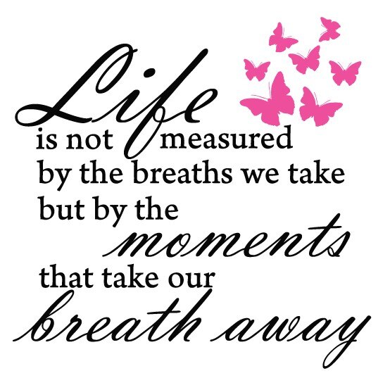 Sticker decorativ Viata si momentele ei importante, Negru cu Roz, 80x80 cm