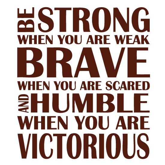 Sticker decorativ Strong Brave Humble, Maro, 70x80 cm