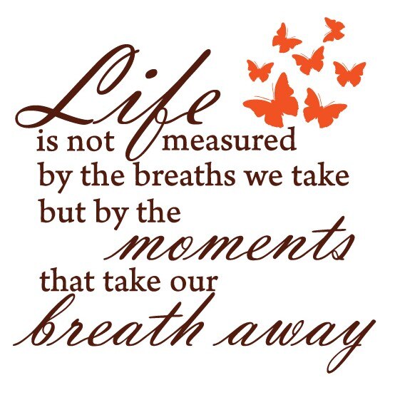 Sticker decorativ Viata si momentele ei importante, Maro cu Portocaliu, 50x50 cm