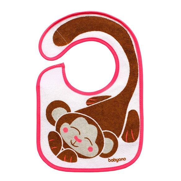 Baveta impermeabila cu scai I eat and I grow Little Monkey