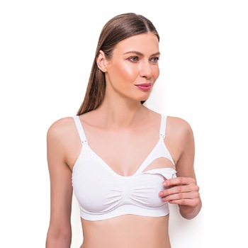 Sutien alb pentru alaptat cu ioni de argint 80-85C Sutien alb pentru alaptat cu ioni de argint 80-85C