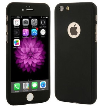 Husa iPhone 7 / 8 PROTECTS 360 + folie sticla, Neagra Husa iPhone 7 / 8 PROTECTS 360 + folie sticla, Neagra