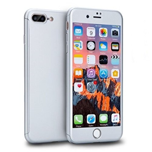 Husa iPhone 7 Plus / 8 Plus PROTECTS 360 + folie sticla, Silver