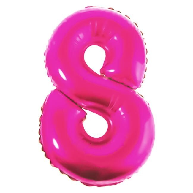 Balon folie cifra 8,Zola®,Fucsia, 47 x 31cm