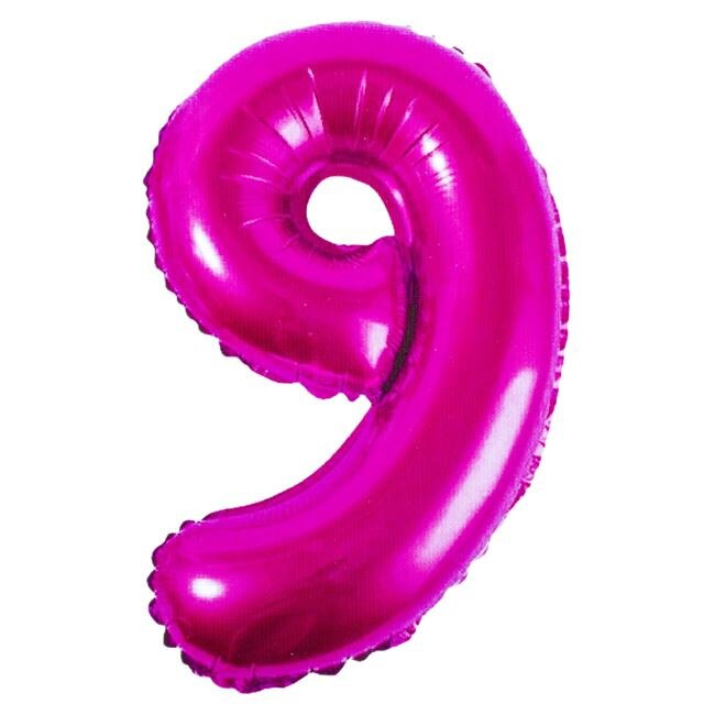 Balon folie cifra 9,Zola®, Fucsia, 47 x 31cm