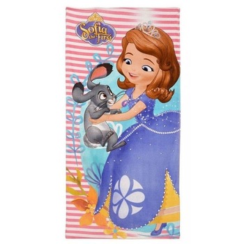 Prosop de plaja Printesa Sofia, roz-lila, 70x140 cm Prosop de plaja Printesa Sofia, roz-lila, 70x140 cm