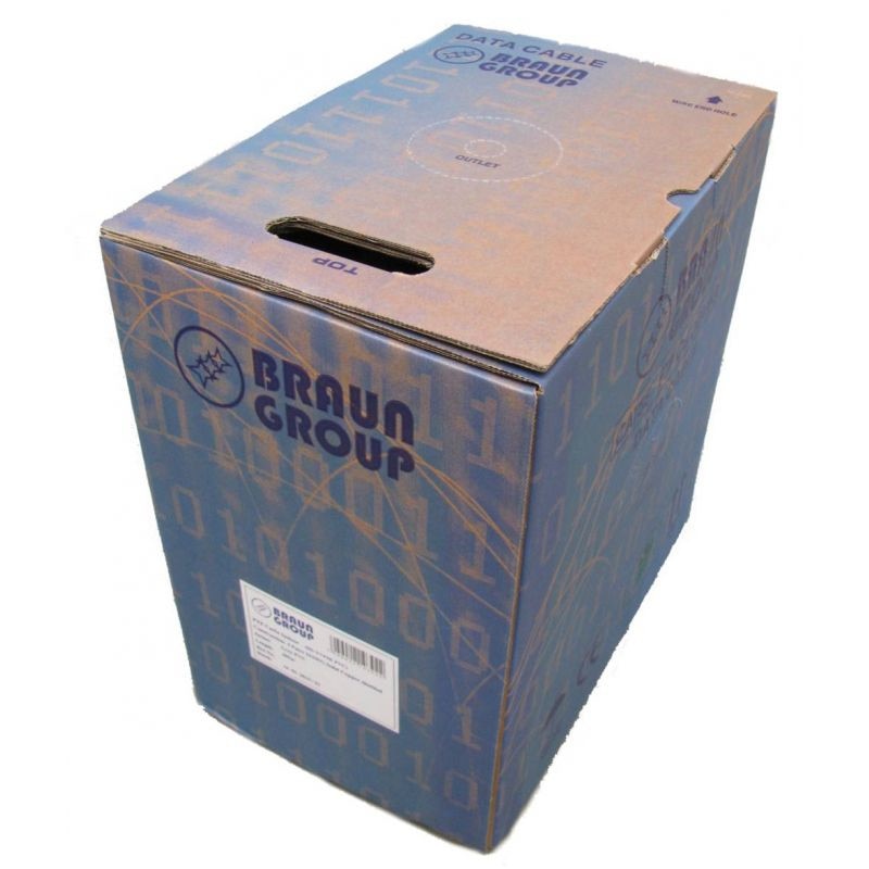 Cablu FTP cat5E BraunGroup,AWG24 cupru solid FLUKEPASS,AL,305m manta PVC