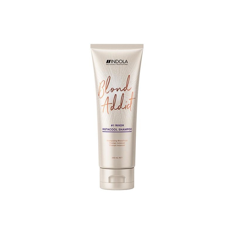 Sampon pentru par blond cu reflexi reci Indola Blond Addict Instacool Shampoo 250ml