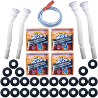 pachet - 25 x garnitura laguna pentru vas wc  4 x granule mrmuscle pentru desfundat tevile 50g  4 x sifon flexibil pentru scurgere chiuveta baie 2x32mm 2x40mm  sarpe pentru desfundat 3m imagen 42_0_
0