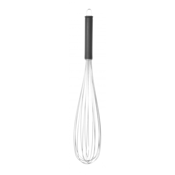 Tel bucatarie tip French, 8 fire rigide si groase din inox, cu maner nylon, 45 cm, Hendi
