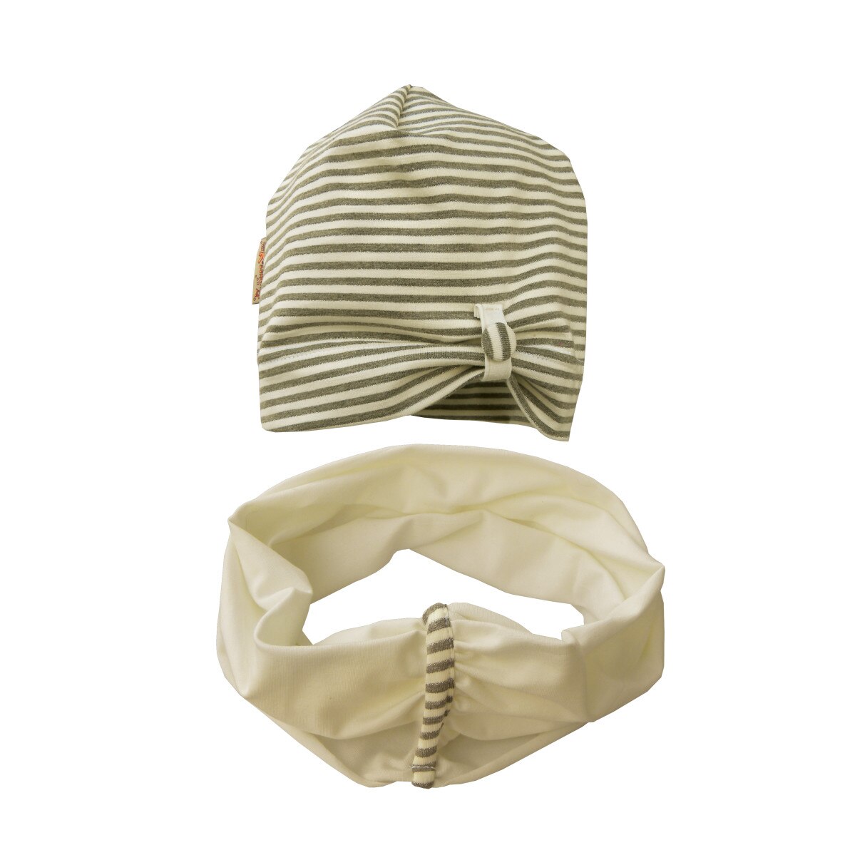 Set Piticot fes cu esarfa circulara SC96, ecru, Ecru/Gri