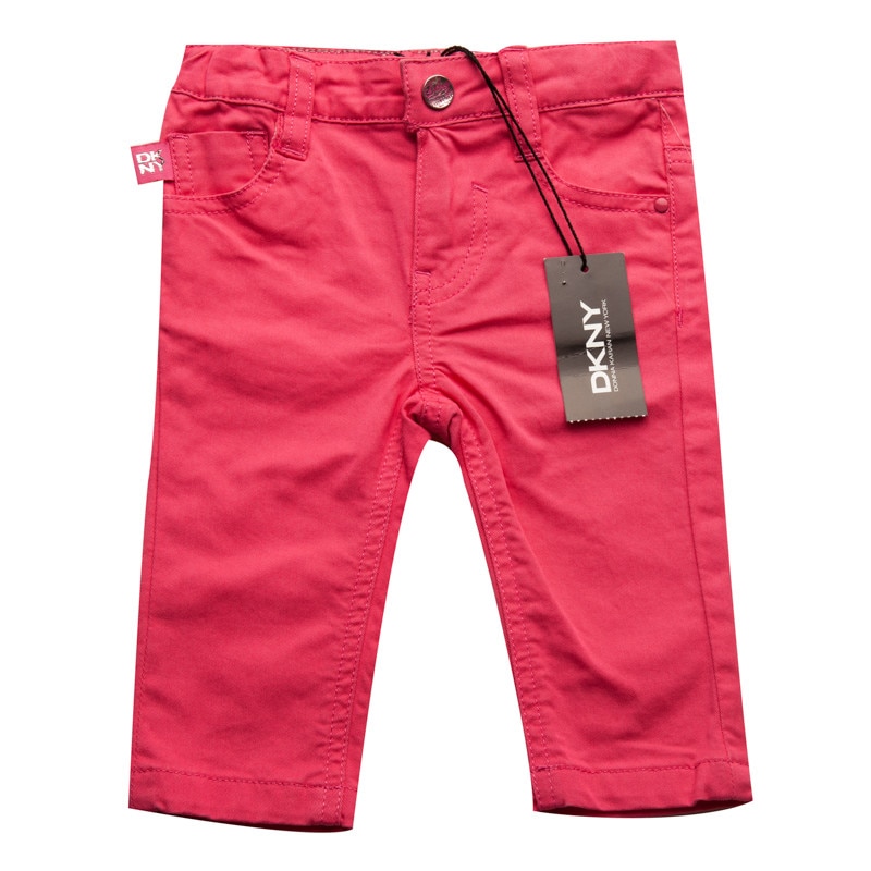 Jeans fete DKNY, roz, talie ajustabila, 6 luni