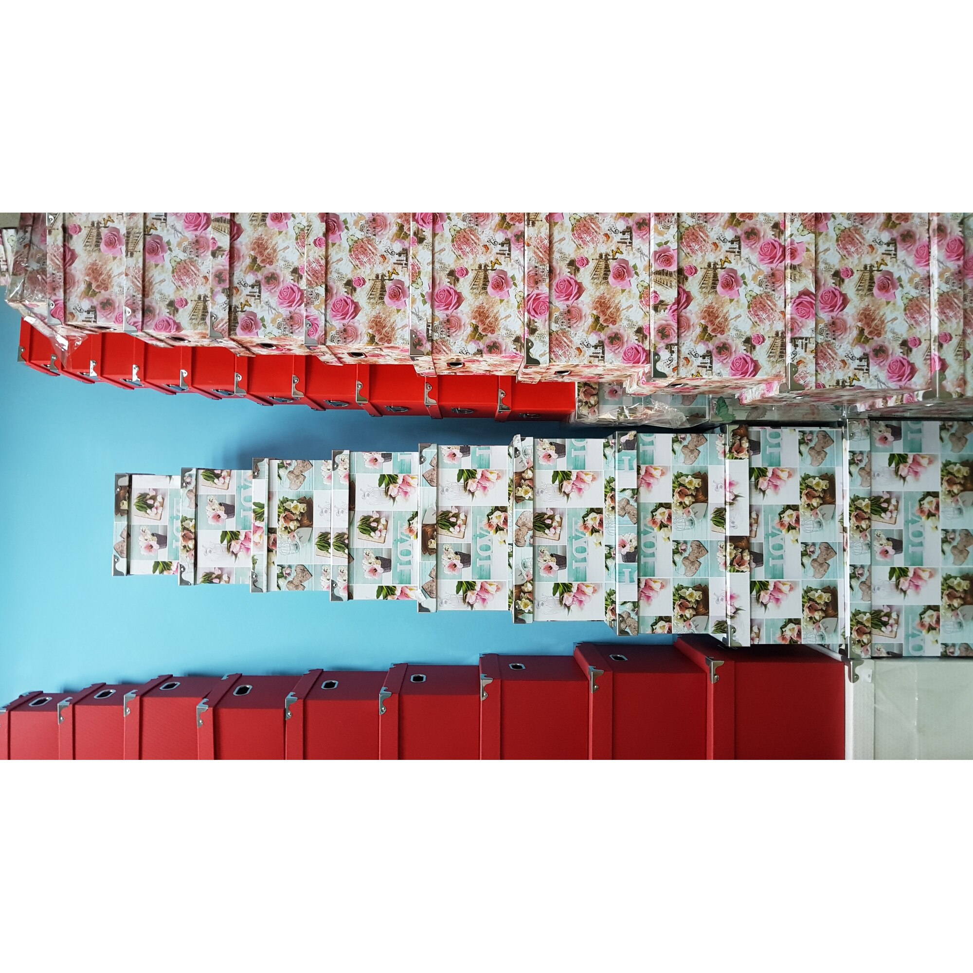 Set 9 cutii depozitare, Flowers, 28x31.5x49.5 cm