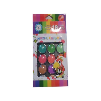 Acuarele 18 culori tip pastila, cu capac Acuarele 18 culori tip pastila, cu capac
