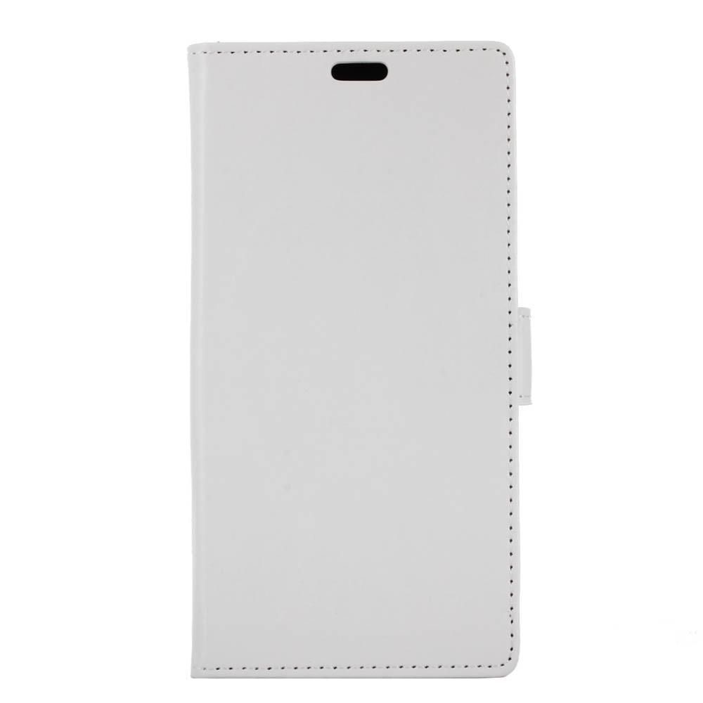 Husa LG K10 (2017) flip din piele eco Crazy Horse - alb