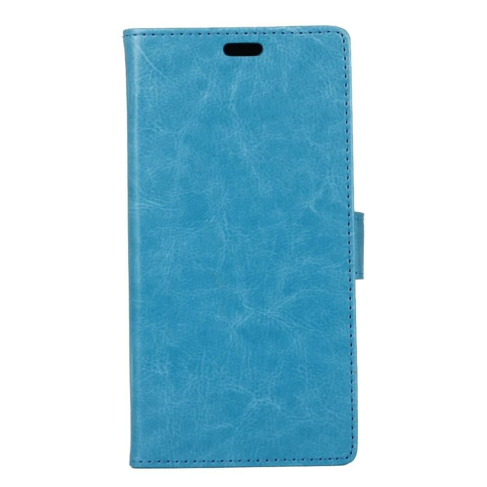 Husa LG K10 (2017) flip din piele eco Crazy Horse - albastru