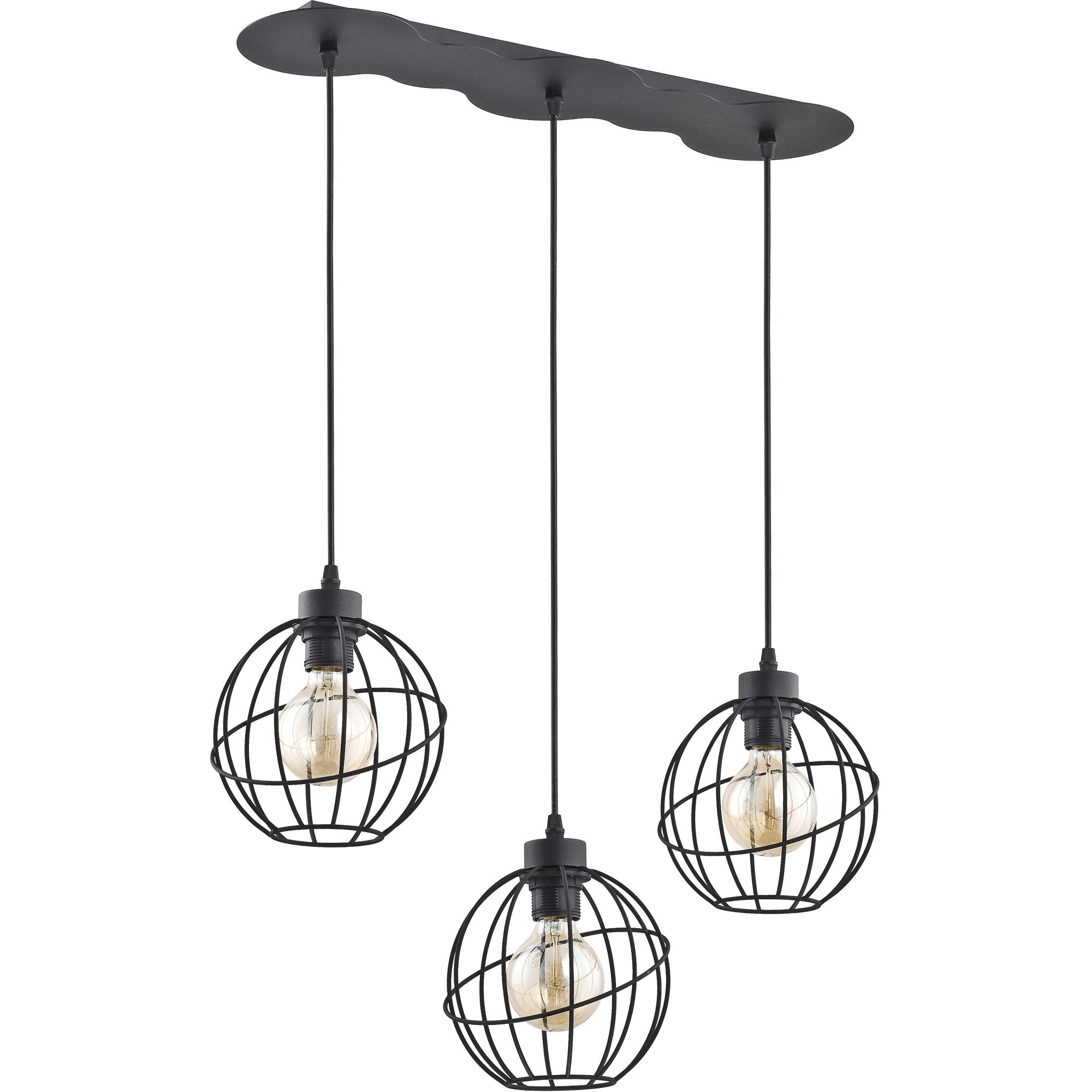 Lustra ESL Orbita Black, 3X60W, E27, Metal, Negru