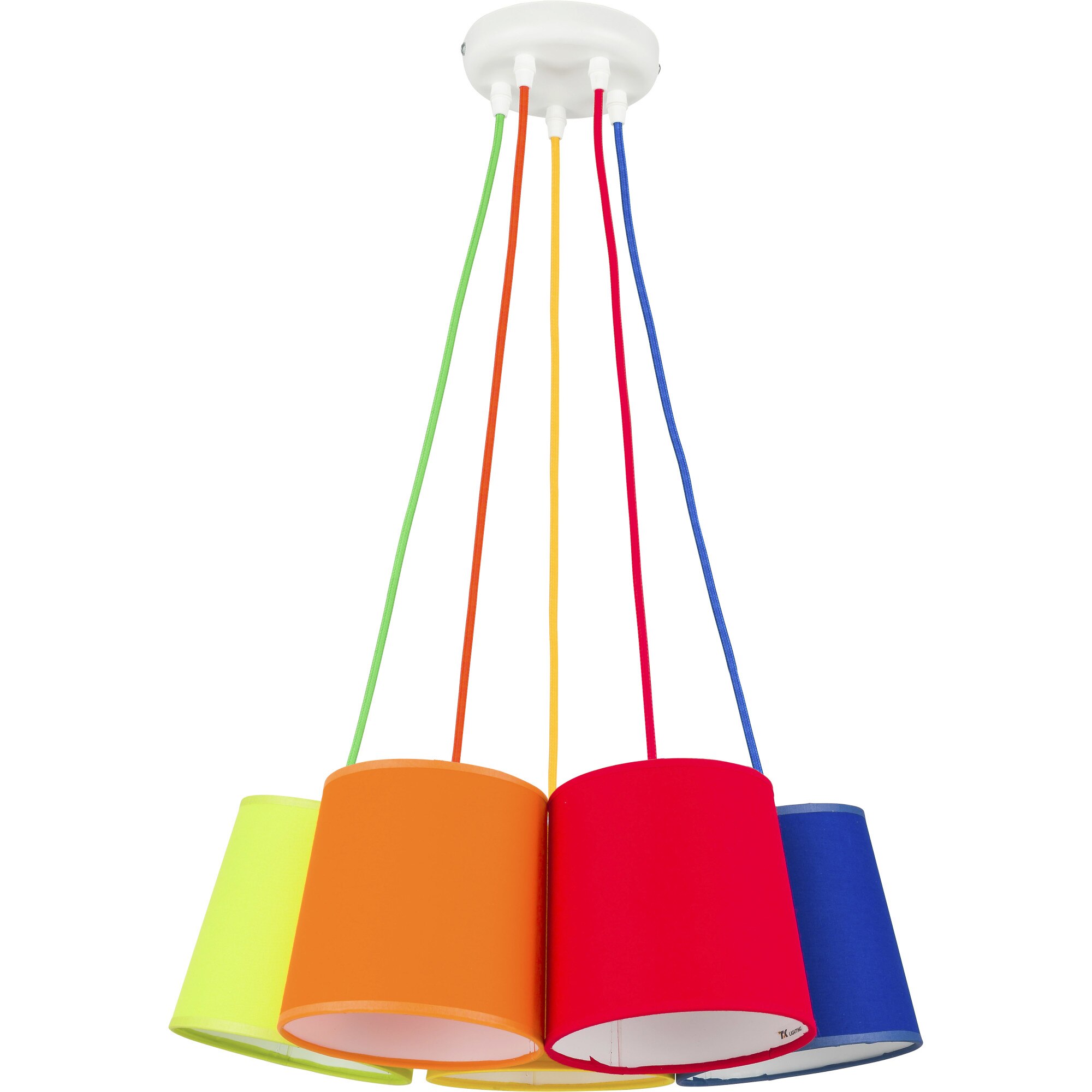 Lustra ESL Artos Colour, 5X60W, E27, Metal/Textil, Multcolor