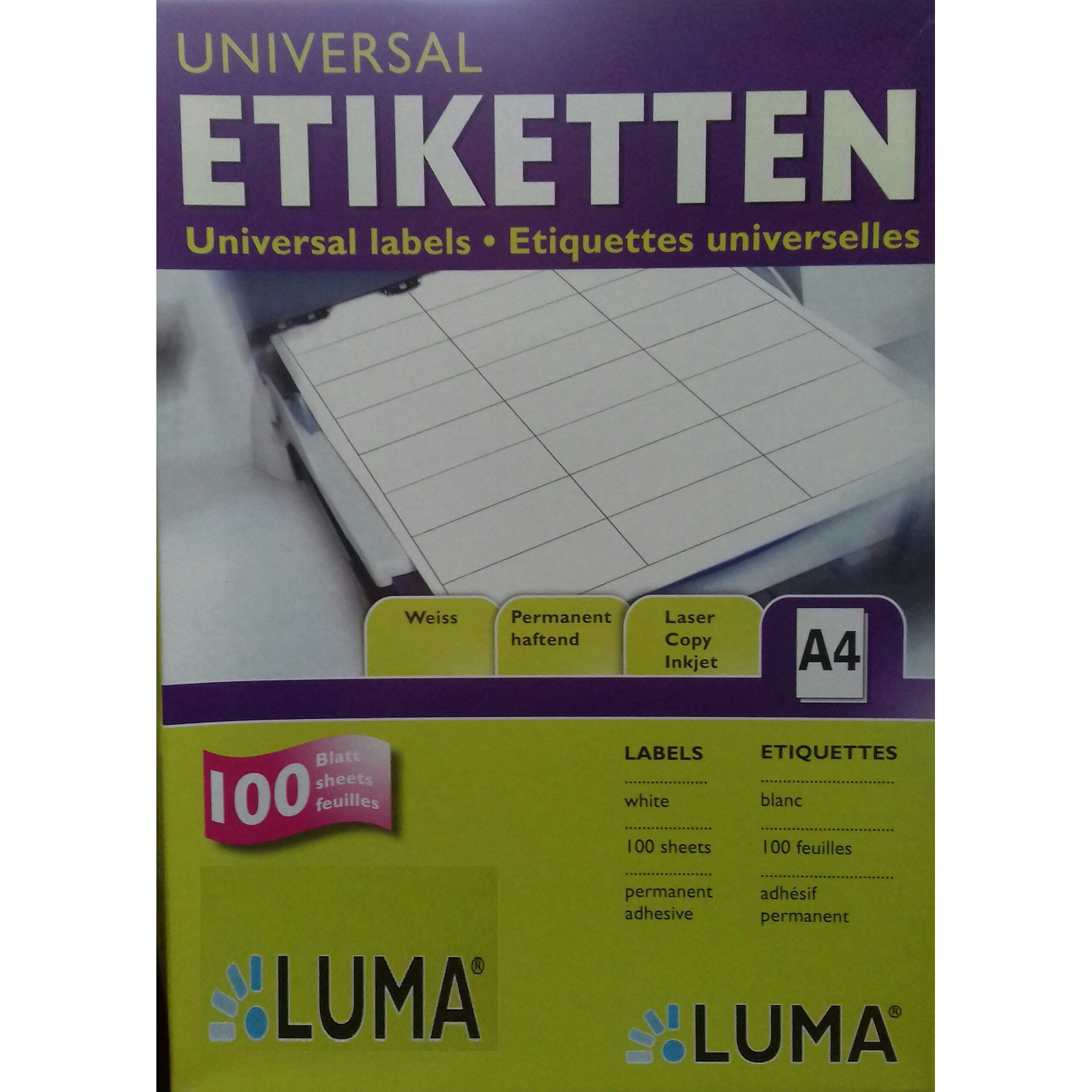 Etichete autoadezive LU2/A4, 100 coli A4/cutie- MAYSPIES LUMA