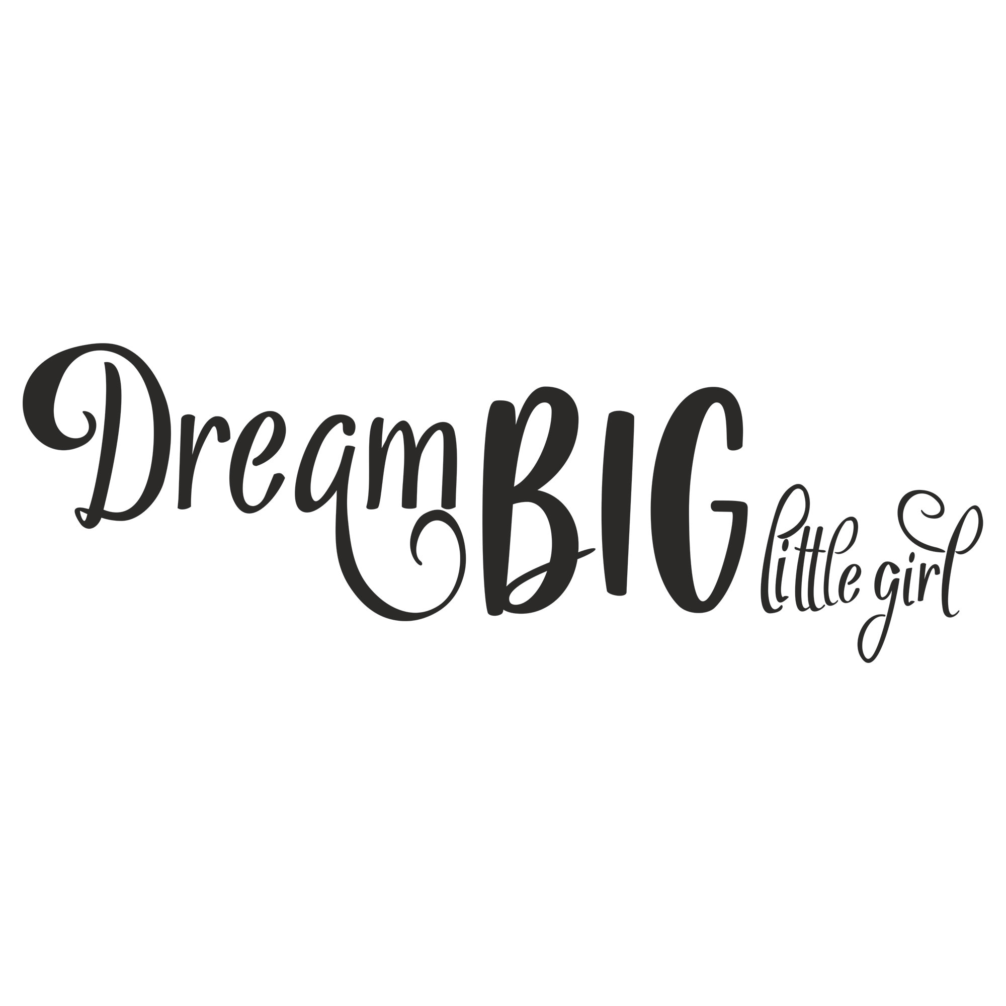 Sticker decorativ iStick, Dream Big Little girl, 150x50cm, negru
